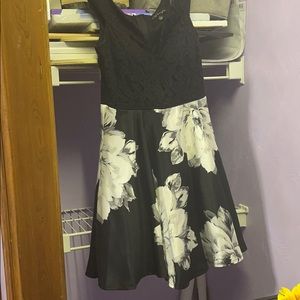 black and white homecoming dress